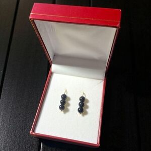 Elegant Black Beaded Earrings